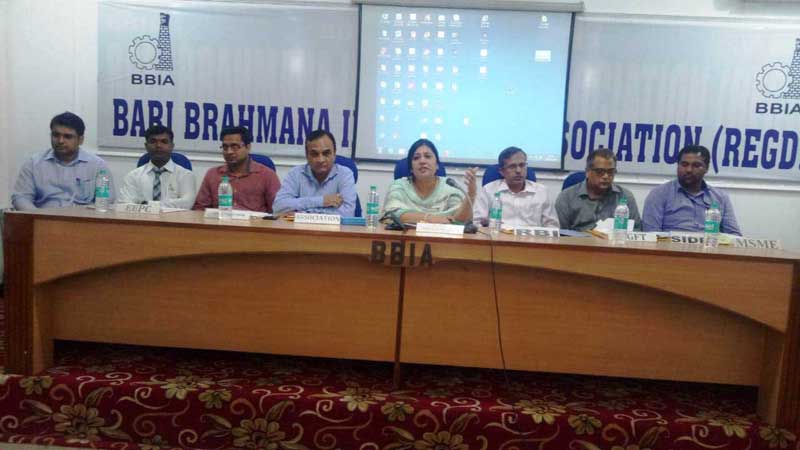 Director Industries, Anoo Malhotra speaking to industrialists during awareness campaign in Jammu. Director Industries, Anoo Malhotra speaking to industrialists during awareness campaign in Jammu.