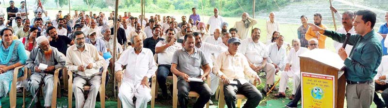 Divisional Commissioner Sanjeev Verma during Gramsabha on Thursday. Divisional Commissioner Sanjeev Verma during Gramsabha on Thursday.