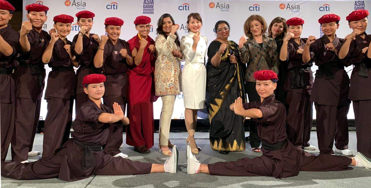 Kung-Fu Nuns receiving awards in New york. —Excelsior/Morup Stanzin Kung-Fu Nuns receiving awards in New york. —Excelsior/Morup Stanzin