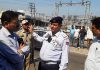 Deputy Commissioner Rohit Khajuria interacting with Traffic Police cops at Samba on Friday.