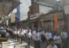 RSS Swayamsevaks taking out route-march at Reasi on Sunday.