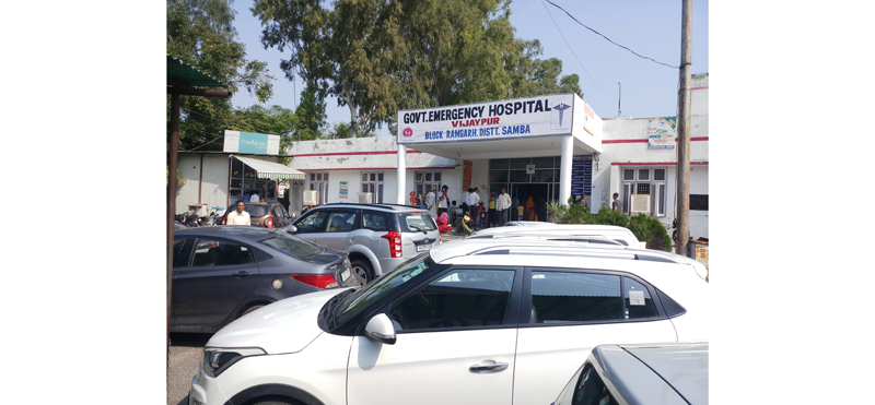 Hospital premises in Vijaypur turned into public parking. Hospital premises in Vijaypur turned into public parking.