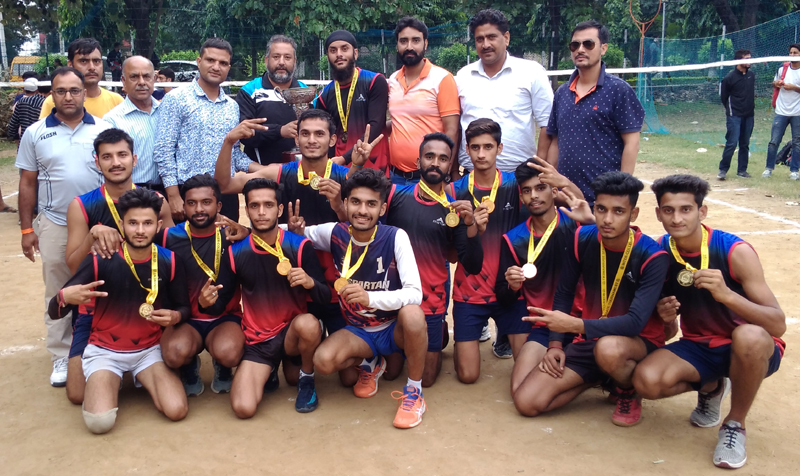 Volleyball team of GDC Kathua after clinching Inter-Collegiate Tournament. Volleyball team of GDC Kathua after clinching Inter-Collegiate Tournament.
