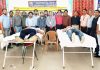 Students of YCET donating blood during a camp in Jammu.