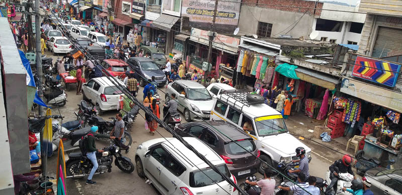 Traffic jam in Samba market. Traffic jam in Samba market.