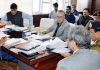 FC Finance Dr Arun Mehta chairing a meeting on Monday.
