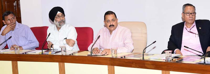 Union Minister Dr Jitendra Singh convening a meeting of senior officials of the Ministry of Development of North Eastern Region (DoNER), at Vigyan Bhawan, New Delhi on Thursday. Union Minister Dr Jitendra Singh convening a meeting of senior officials of the Ministry of Development of North Eastern Region (DoNER), at Vigyan Bhawan, New Delhi on Thursday.
