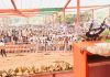 Union Minister Dr Jitendra Singh addressing an election rally at Tohana in Haryana on Monday.