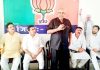 BJP national vice president Avinash Rai Khanna addressing a meeting at Kathua on Sunday.