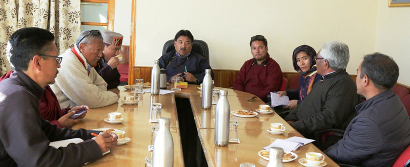 CEC Gyal P Wangyal and others during meeting on Monday. CEC Gyal P Wangyal and others during meeting on Monday.