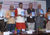 Scholars releasing Dr K N Pandita’s book at Jammu University on Tuesday. —Excelsior/Rakesh