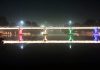 Facade lighted bridge in Srinagar.