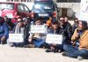 Agriculture Department employees staging protest outside their office at Leh on Monday. -Excelsior/ Morup Stanzin