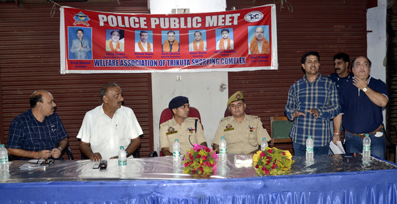 Police officers at a police-public meeting in Jammu on Thursday. Police officers at a police-public meeting in Jammu on Thursday.
