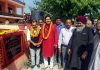 MLC Vikram Randhawa alongwith Guru Tejveer Singh inaugurating upgradation work of Goushala at Ward No-73, Gadigarh Jammu on Sunday.
