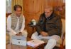 Governor Satya Pal Malik and Sonam Wangchuk during meeting on Wednesday.
