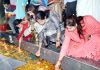 PWWA members paying tributes to police martyrs at Jammu on Monday.