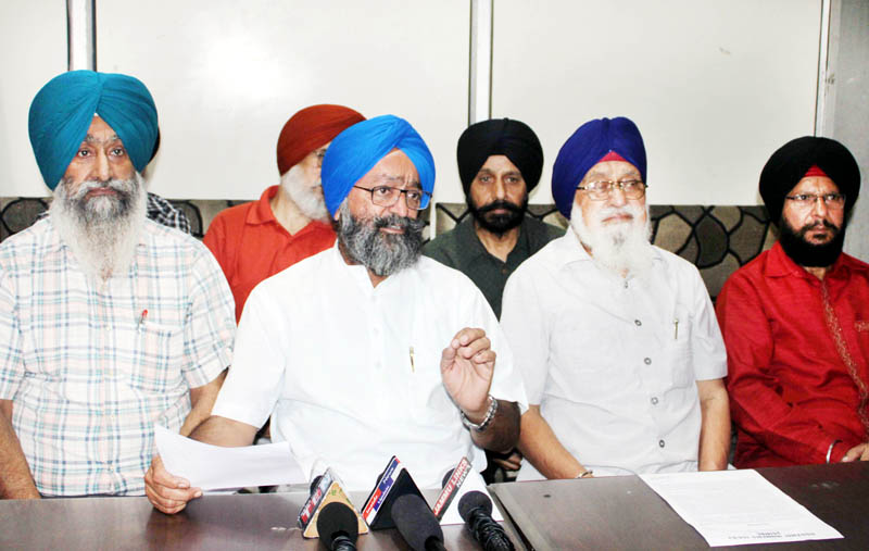 Member DGPC Avtar Singh Khalsa addressing a press conference at Jammu on Wednesday. -Excelsior/Rakesh Member DGPC Avtar Singh Khalsa addressing a press conference at Jammu on Wednesday. -Excelsior/Rakesh