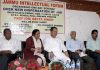Panelists at a seminar organised by Jammu Intellectuals Forum at K.L. Sehgal Hall on Friday. — Excelsor/Rakesh