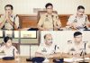 IGP Jammu Zone Mukesh Singh chairing a meeting on Tuesday.