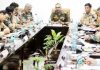 DGP Dilbag Singh chairing a meeting at Jammu on Wednesday.