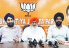 BJP leaders at a press conference at Jammu on Wednesday. -Excelsior/Rakesh