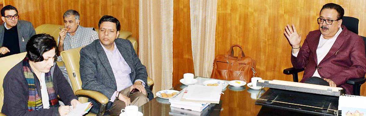 Principal Secretary Tourism Navin Choudhary chairing a meeting on Tuesday. Principal Secretary Tourism Navin Choudhary chairing a meeting on Tuesday.