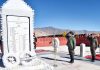 GOC, Fire & Fury Corps Lt Gen Harinder Singh laying wreath at war memorial in Ladakh.