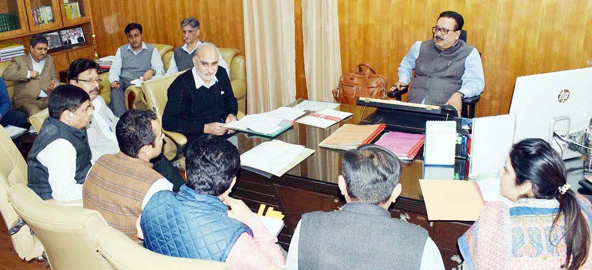 Principal Secretary Industries Navin Choudhary chairing a meeting on Monday. Principal Secretary Industries Navin Choudhary chairing a meeting on Monday.