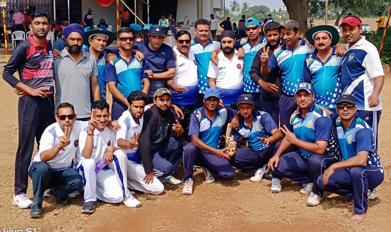 JU Employees Cricket team posing for a group photograph after defeating PU Patiala on Friday. JU Employees Cricket team posing for a group photograph after defeating PU Patiala on Friday.