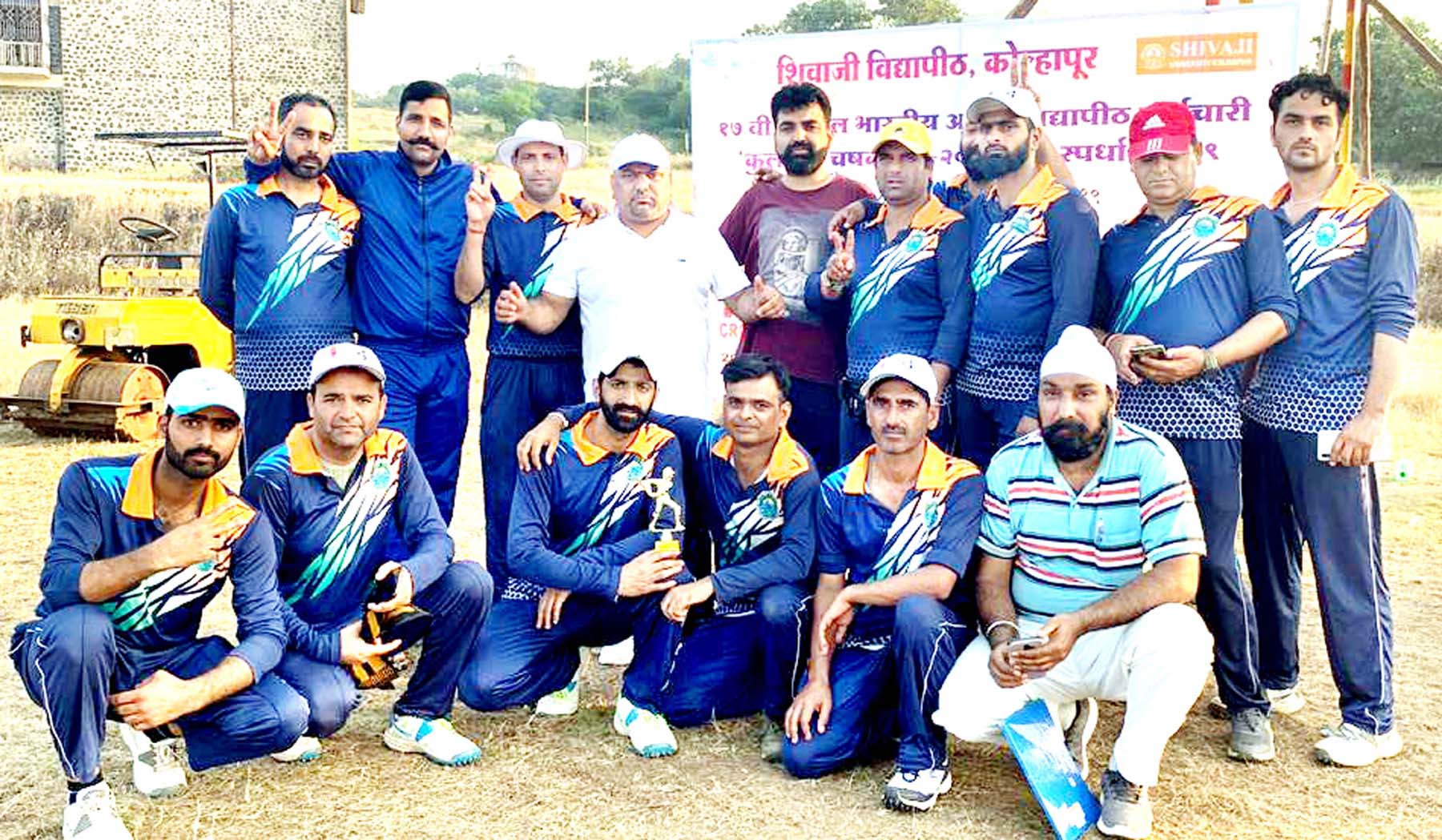 Players of SKUAST University posing for a group photograph after beating Jalgaon University on Saturday. Players of SKUAST University posing for a group photograph after beating Jalgaon University on Saturday.