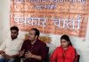 State Secretary ABVP Deepak Gupta interacting with media persons at Jammu on Tuesday.