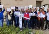 Insurance Surveyors during a protest at Jammu on Tuesday.