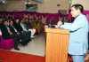 CMD of J&K Bank, R K Chhibber, addressing Bank staff in Poonch.