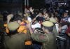 Police foiling ABVP march to Civil Secretariat on Wednesday. —Excelsior/Rakesh