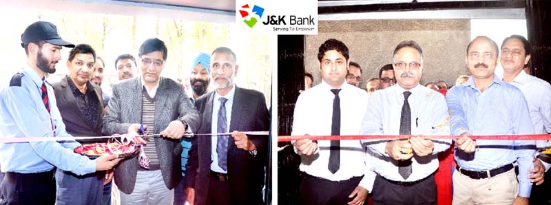 J&K Bank’s Zonal Heads inaugurating ATM at Anantnag (L) & new branch (R) at Nud in Samba on Monday. J&K Bank’s Zonal Heads inaugurating ATM at Anantnag (L) & new branch (R) at Nud in Samba on Monday.