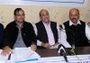 IIISLA members of J&K Chapter addressing a press conference at Jammu on Wednesday. —Excelsior/Rakesh