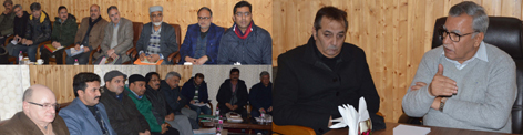 Advisor Farooq Khan convenes post snowfall review meeting at Srinagar on Saturday. Advisor Farooq Khan convenes post snowfall review meeting at Srinagar on Saturday.