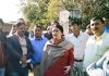 Deputy Commissioner Reasi Indu Kanwal Chib inspecting developmental works in Reasi on Saturday.