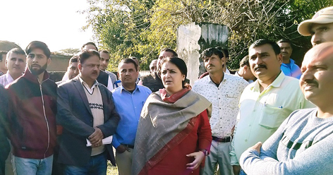 Deputy Commissioner Reasi Indu Kanwal Chib inspecting developmental works in Reasi on Saturday. Deputy Commissioner Reasi Indu Kanwal Chib inspecting developmental works in Reasi on Saturday.