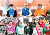BJP leaders during a Mahila Morcha meeting at Jammu on Monday.