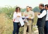 Union Minister Dr Jitendra Singh during a visit to the site of the proposed North East Convention Centre (NECC) at Sector 13, Dwarka, New Delhi on Wednesday.