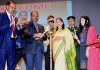 Lieutenant Governor Girish Chandra Murmu lighting the ceremonial lamp at SMVD University on Saturday.