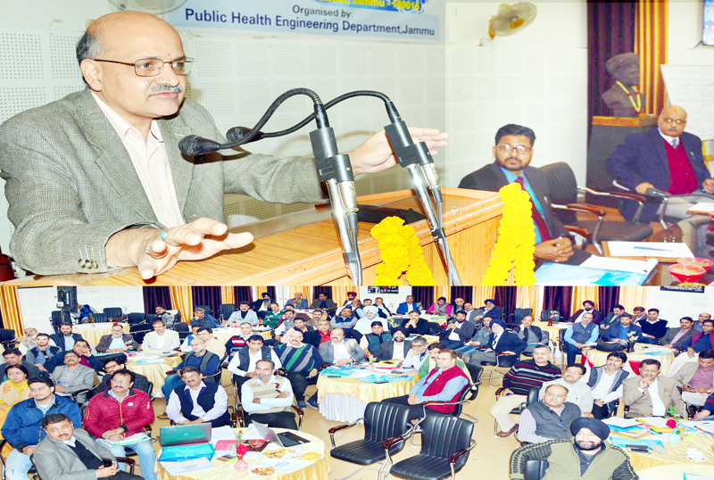 Chief Secretary BVR Subrahmanyam speaking at a workshop on Jal Jeevan on Tuesday. Chief Secretary BVR Subrahmanyam speaking at a workshop on Jal Jeevan on Tuesday.