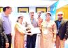 Participants of ITM-J being felicitated at Jammu on Sunday.