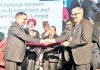 A.K. Singh, Executive Director, NHPC exchanging letter of intent with Chhabi Raj Pokhrel, CEO, HIDCL, Nepal for joint cooperation on development of hydropower in Nepal.