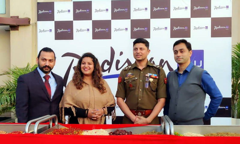 SP South Vinay Sharma, RJ Mirchi Shwetima and others during Cake Mixing ceremony at Radisson Blu Hotel. SP South Vinay Sharma, RJ Mirchi Shwetima and others during Cake Mixing ceremony at Radisson Blu Hotel.