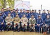 A group of 25 youth from Bandipora and Baramulla along with Army officers posing for a group photograph.