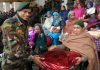 Major General, Ravi Murugan, GOC Delta Force presenting gift to a war widow during ex-servicemen rally in Doda.