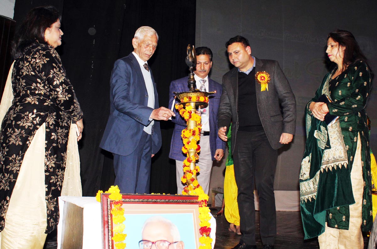 Chief guest and other dignitaries lighting the ceremonial lamp during Annual Day celebration of Spring Blossom's Public Schools at Abhinav Theatre in Jammu. Chief guest and other dignitaries lighting the ceremonial lamp during Annual Day celebration of Spring Blossom's Public Schools at Abhinav Theatre in Jammu.